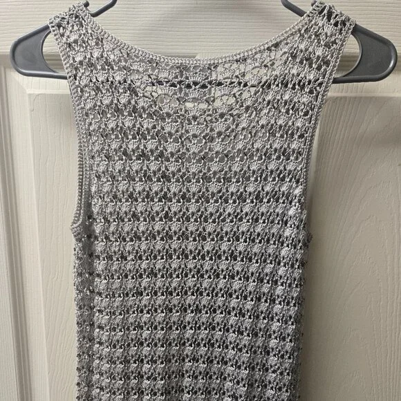 Vintage Laura Ashley Crochet Sleeveless Beaded Overlay Blouse Top (Small) NWOT - Picture 2 of 7